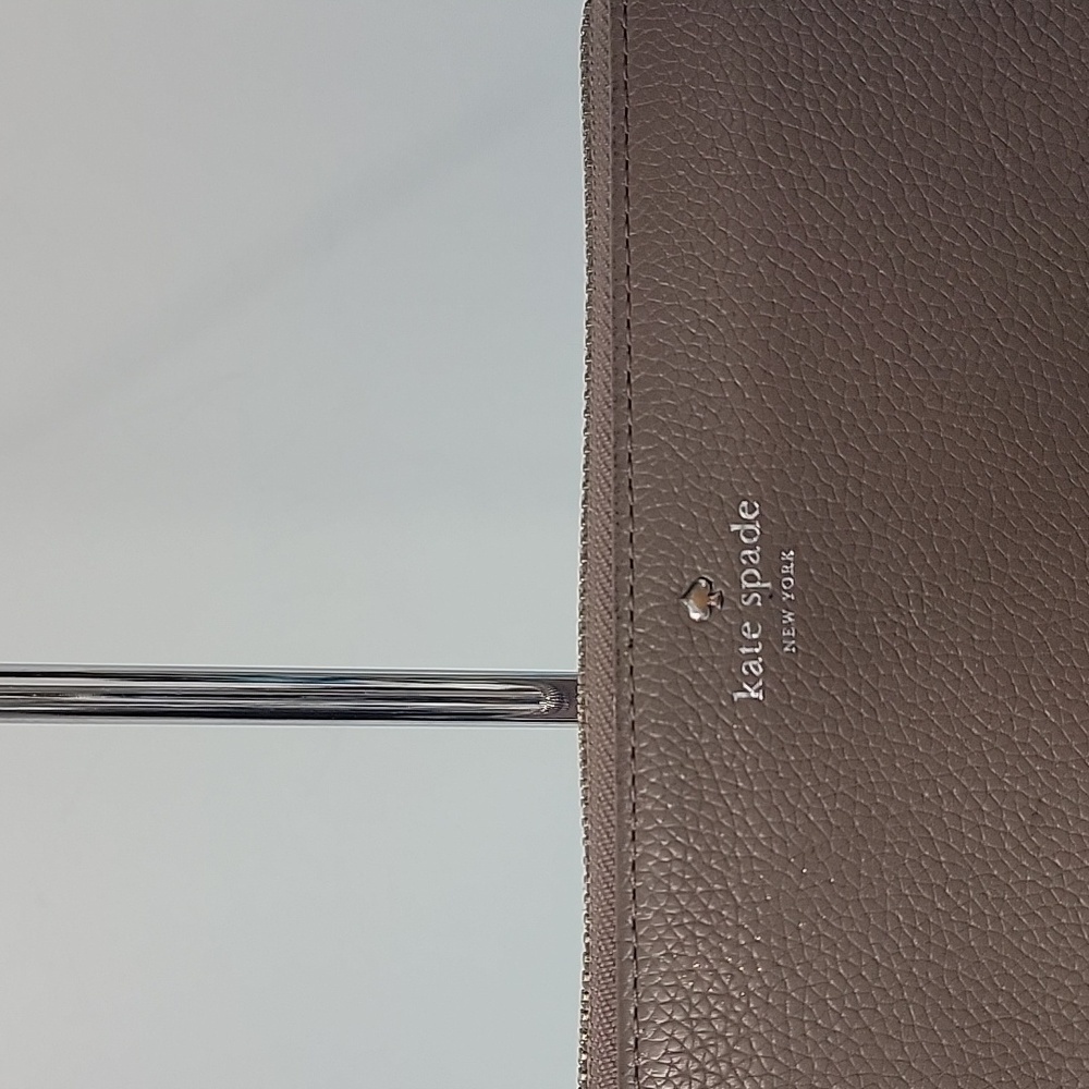KATE SPADE Taupe Larchmont Avenue Neda  Zip Around Pebbled Leather Wallet - Picture 2 of 12